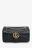 Gucci Black Leather GG Marmont Medium Shoulder Bag