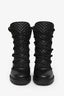 Christian Louboutin Black Leather Quilted Tongue Mad 70 Heeled Ankle Boot Size 39