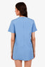 Miu Miu Blue Cotton Jersey Logo Mini T-Shirt Dress Size 42