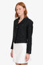 Pre-loved Chanel™ 2024 Black Glittered Tweed Jacket Size 36