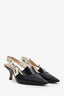 Christian Dior Black Leather J'Adior Slingback Heels Size 40