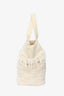 Pre-loved Chanel™ Beige/Gold Cotton Terry Cloth Fringe Tote Towel Pouch Set