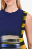 Dries Van Noten Blue/Multicolour Sleeveless Midi Dress Size 38
