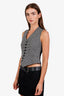 Ralph Lauren Black/White Houndstooth Wool Button Up Vest Size 4