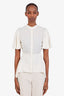 Alexander McQueen Ivory Silk Button Down Ruffle Blouse Size 38