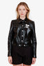 Courreges Black Vinyl White Logo Jacket Size 40