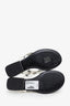 Pre-loved Chanel™ Black/White Interlocking CC Logo Flip Flops Size 35.5