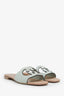 Gucci Green Suede Interlocking G Cutout Slides Size 38