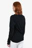 Rick Owens FW 2021 Black Cotton Long Sleeve 'Tower' Gathered Top Size S