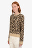 Gucci Cheetah Print Wool Distressed Knit Sweater Size S