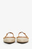 Valentino Beige Raffia Rockstud Slingback Flat Size 38