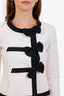 Moschino White Cotton Button-Up Bow Blazer and Mini Skirt Set Size S