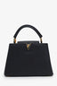 Louis Vuitton 2017 Black Taurillon Leather Capucines BB Top Handle Bag with Strap