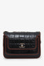 Pre-loved Chanel™ 2006-08 Black/Burgundy Patent Leather Chocolate Bar Shoulder Bag