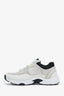Pre-loved Chanel™ White Mesh Suede CC Logo Sneakers Size 36.5