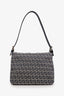 Fendi Navy/Beige FF Zucca Canvas Square Baguette Flap Shoulder Bag