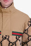 Gucci 2023 Tan Nylon GG Shearling Anorak Jacket Size L Men's
