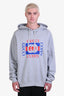 Gucci Grey Cotton Logo Print Hoodie Size XL Mens