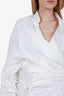 Balenciaga White Cotton Asymmetric Button Down Shirt Dress Size 38