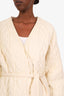 Mackage Cream Quilted Belted Jacket Size M