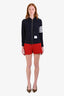 Celine Red Wool Cashmere Knit Shorts Size S