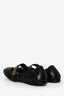 Christian Dior Black Leather Logo Ballet Flats Size 34.5