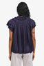 Ulla Johnson Purple Satin 'Agosta' Plissé SS Top Size 2