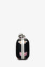 Alexander McQueen Black Multicolour Floral Print Satin Skull Closure Clutch