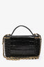 Pre-loved Chanel™ 2026 Black Croc Embossed Small Top Handle Vanity Case GHW