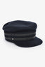 Hermès Navy Blue Wool and Leather Conductor Hat Size 56