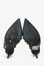 Valentino Noir Black Leather 'Cage' Rockstud Heels Size 37.5