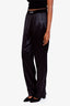 Tom Ford Black Silk Logo Band Pants Size M