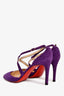 Christian Louboutin Purple Suede Criss Cross Strap Heels Size 39