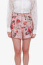 Zimmermann Pink Linen 'Cassia' Floral Shorts Size 1
