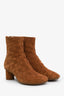Bottega Veneta Brown Intrecciato Suede 'Atomic' Ankle Boots Size 38