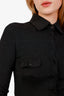 Pre-loved Chanel™ Dark Grey Wool Silk Button-Up Top Size 36