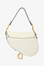 Christian Dior 2021 White Grained Calfskin Leather Saddle Medium Bag