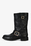Jimmy Choo Black Leather Biker Ankle Boots Size 36.5