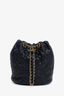 Pre-loved Chanel™ 24P Black CC Quilted Leather Drawstring Bucket Bag