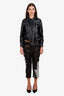 Acne Studios Black Goat Leather Straight Leg Pants Size 38