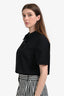 LouLou Studio Black Cotton Collared Crop Top Size L