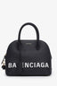 Balenciaga Black Calfskin Leather Ville M Top Handle Bag with Strap