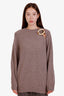 Celine 2018 Phoebe Philo's Taupe Wool/Alpaca Asymmetric Neckline Cutout Sweater Size XS