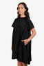 Sacai Black Panelled Ruffle Detail Short Sleeve Mini Dress Size 3