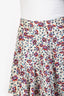 Isabel Marant White/Multicolour Silk Floral Print Asymmetrical Skirt Size 42