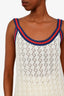 Gucci Cream Cotton Scoop Neck Jacquard Knit Tank Size M
