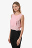 Pre-loved Chanel™ 2002 Pink Silk Pleated Cropped Blouse Size 40
