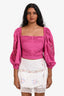 Farm Rio Pink Eyelet Lace Crop Top Size XS