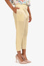 Pleats Please Issey Miyake Yellow Pleated Slim Fit Pants Size 2