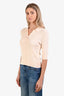 Frame Nude Ribbed Knit Short Sleeve Polo Top Size M